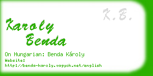 karoly benda business card