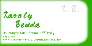 karoly benda business card